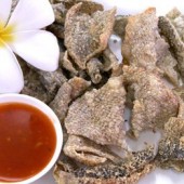 หนังปลาแซลมอนทอดกรอบ(crispy salmon)