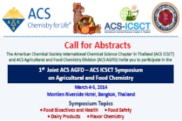 1st Joint ACS AGFD – ACS ICSCT Symposium on Agricultural and Food Chemistry